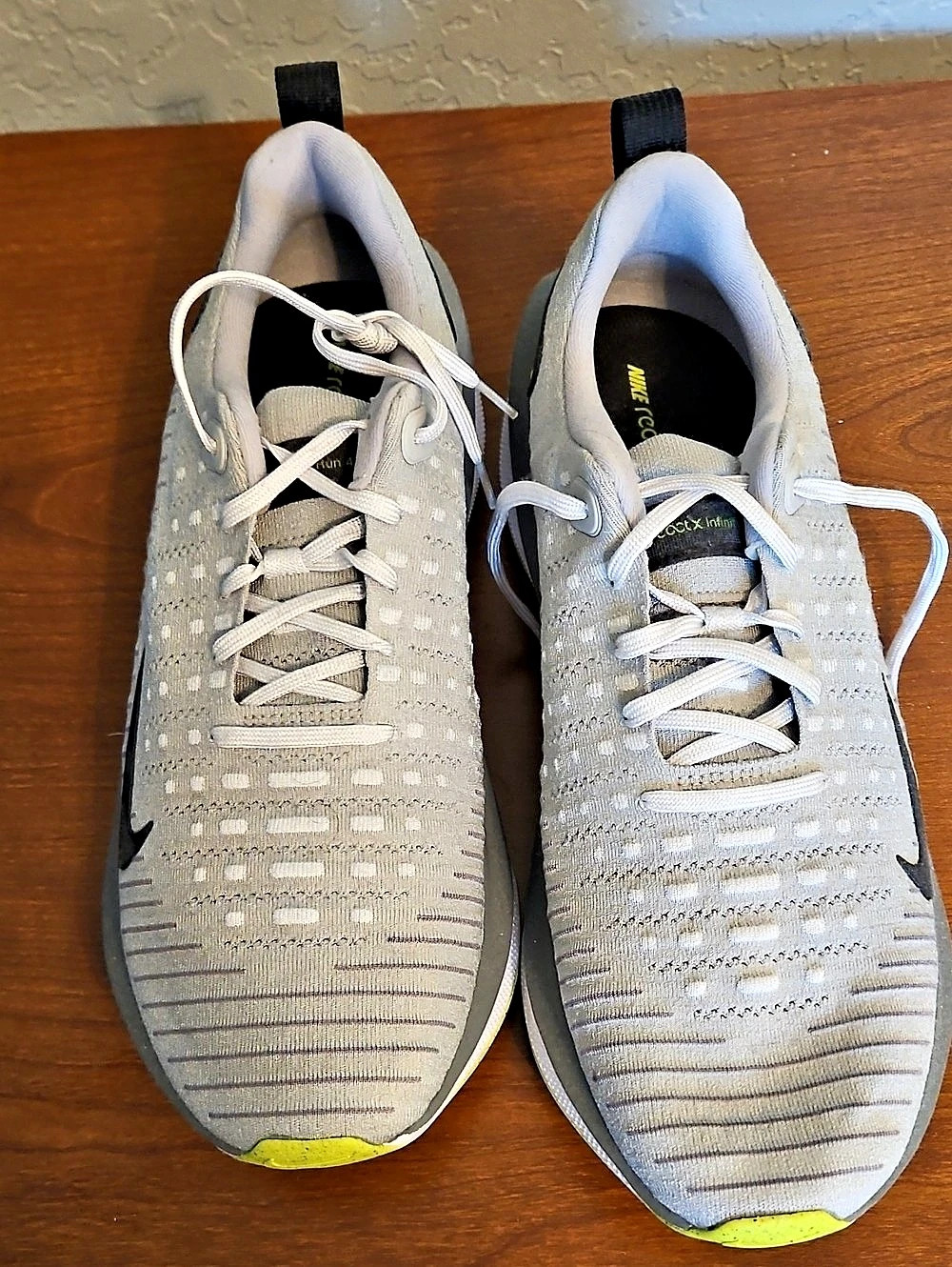Nike ReactX Infinity Run 4 Gray & Yellow Athletic Shoes